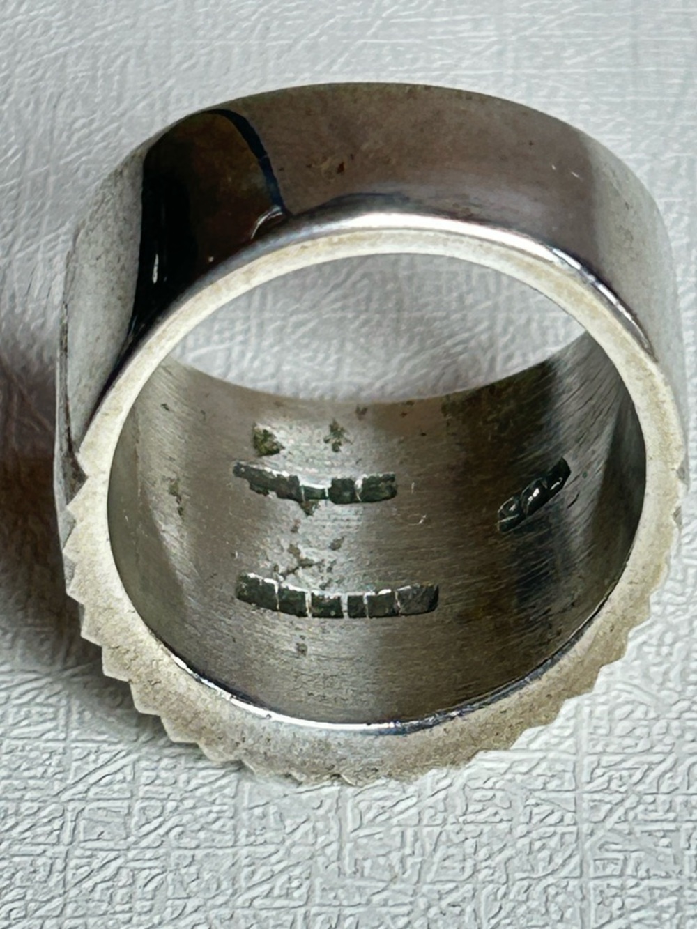 Signed Taxco Sterling Silver 925 Mexico Textured Brutalist Ring TH-85 OOAK - Picture 5 of 7